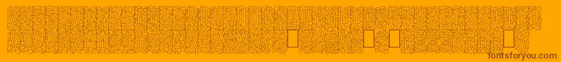 Linotypepaintit Font – Brown Fonts on Orange Background
