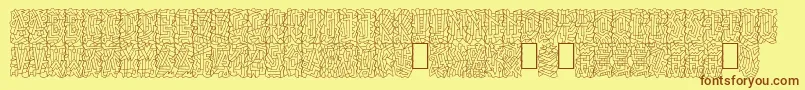 Linotypepaintit Font – Brown Fonts on Yellow Background