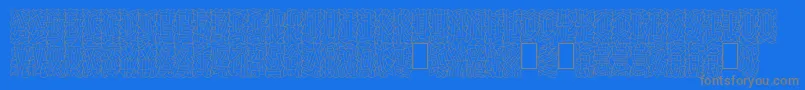 Linotypepaintit-Schriftart – Graue Schriften auf blauem Hintergrund