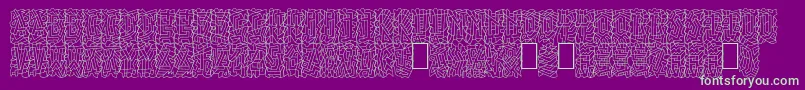 Linotypepaintit Font – Green Fonts on Purple Background