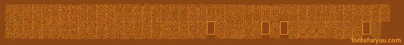 Linotypepaintit Font – Orange Fonts on Brown Background