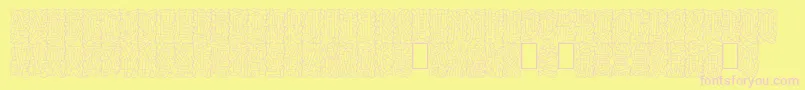 Linotypepaintit Font – Pink Fonts on Yellow Background