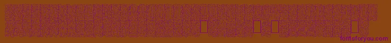 フォントLinotypepaintit – 紫色のフォント、茶色の背景