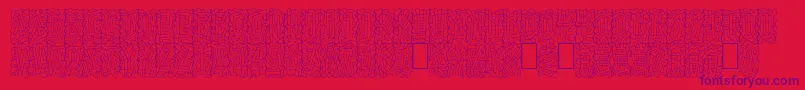 フォントLinotypepaintit – 赤い背景に紫のフォント