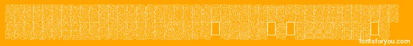 Linotypepaintit-fontti – valkoiset fontit oranssilla taustalla