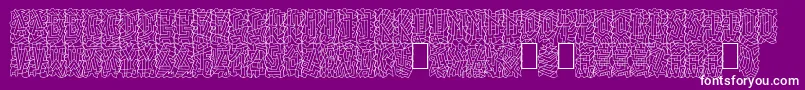 Linotypepaintit-Schriftart – Weiße Schriften auf violettem Hintergrund