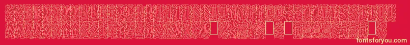 Fonte Linotypepaintit – fontes amarelas em um fundo vermelho