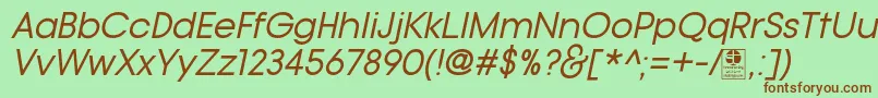 TypoGotikaItalicDemo Font – Brown Fonts on Green Background