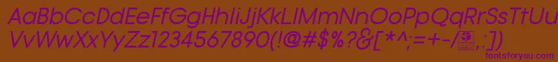 TypoGotikaItalicDemo Font – Purple Fonts on Brown Background