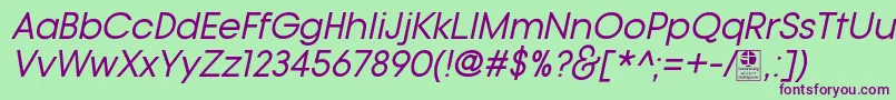 TypoGotikaItalicDemo Font – Purple Fonts on Green Background