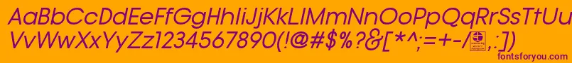 TypoGotikaItalicDemo Font – Purple Fonts on Orange Background