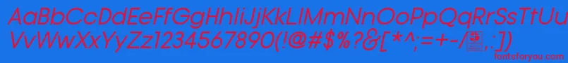 TypoGotikaItalicDemo-fontti – punaiset fontit sinisellä taustalla