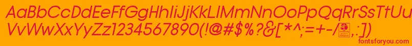 TypoGotikaItalicDemo Font – Red Fonts on Orange Background