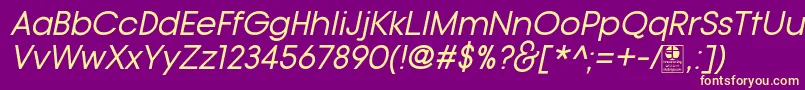 TypoGotikaItalicDemo Font – Yellow Fonts on Purple Background