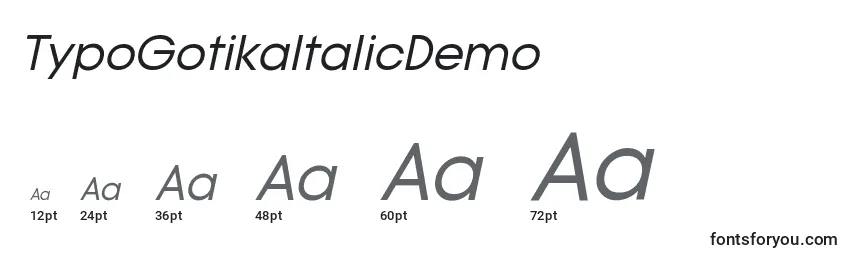 TypoGotikaItalicDemo Font Sizes