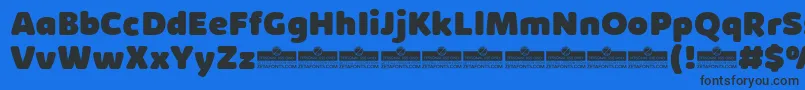 Шрифт KabrioSoftHeavyTrial – чёрные шрифты на синем фоне