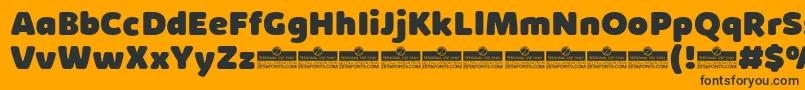 フォントKabrioSoftHeavyTrial – 黒い文字のオレンジの背景