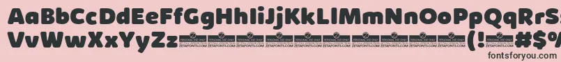 フォントKabrioSoftHeavyTrial – ピンクの背景に黒い文字