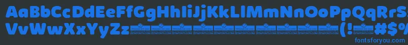 フォントKabrioSoftHeavyTrial – 黒い背景に青い文字