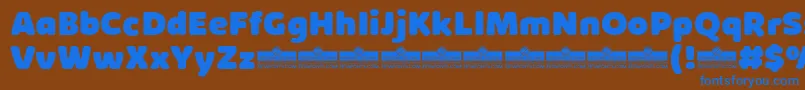 フォントKabrioSoftHeavyTrial – 茶色の背景に青い文字