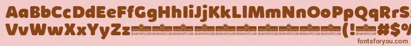 フォントKabrioSoftHeavyTrial – ピンクの背景に茶色のフォント