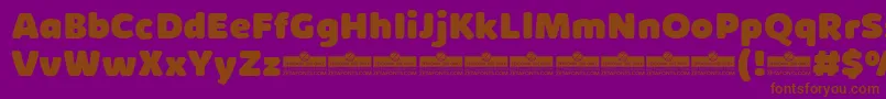 フォントKabrioSoftHeavyTrial – 紫色の背景に茶色のフォント