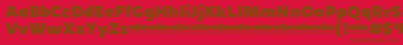 KabrioSoftHeavyTrial-Schriftart – Braune Schriften auf rotem Hintergrund