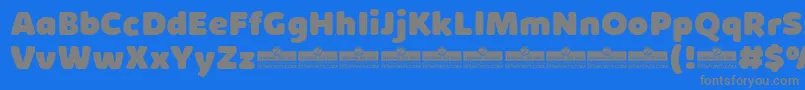 フォントKabrioSoftHeavyTrial – 青い背景に灰色の文字