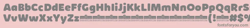 フォントKabrioSoftHeavyTrial – ピンクの背景に灰色の文字
