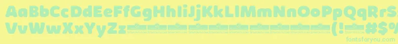 フォントKabrioSoftHeavyTrial – 黄色い背景に緑の文字
