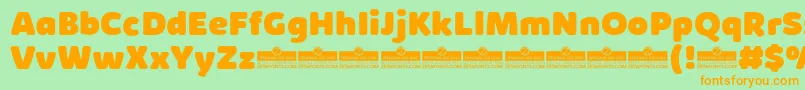 KabrioSoftHeavyTrial Font – Orange Fonts on Green Background