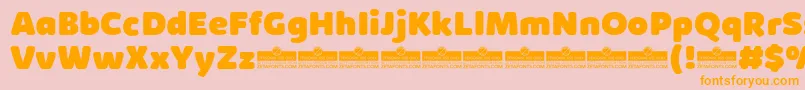 フォントKabrioSoftHeavyTrial – オレンジの文字がピンクの背景にあります。