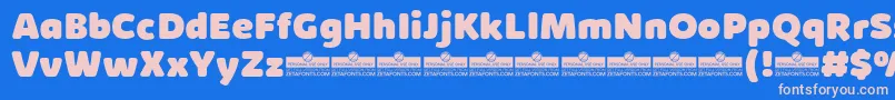 フォントKabrioSoftHeavyTrial – ピンクの文字、青い背景