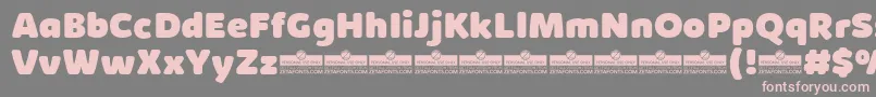 フォントKabrioSoftHeavyTrial – 灰色の背景にピンクのフォント