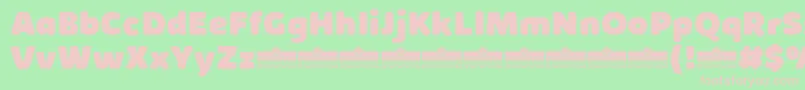 フォントKabrioSoftHeavyTrial – 緑の背景にピンクのフォント