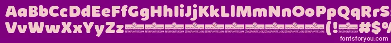 KabrioSoftHeavyTrial-fontti – vaaleanpunaiset fontit violetilla taustalla