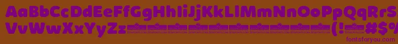 KabrioSoftHeavyTrial-Schriftart – Violette Schriften auf braunem Hintergrund