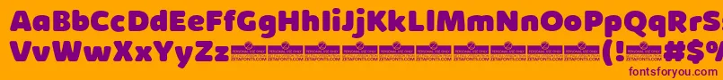 フォントKabrioSoftHeavyTrial – オレンジの背景に紫のフォント