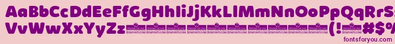 フォントKabrioSoftHeavyTrial – ピンクの背景に紫のフォント