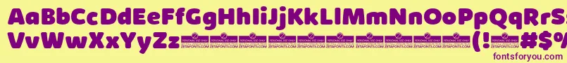 Шрифт KabrioSoftHeavyTrial – фиолетовые шрифты на жёлтом фоне