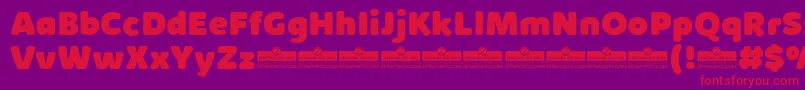 フォントKabrioSoftHeavyTrial – 紫の背景に赤い文字