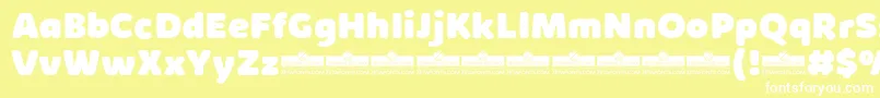 フォントKabrioSoftHeavyTrial – 黄色い背景に白い文字