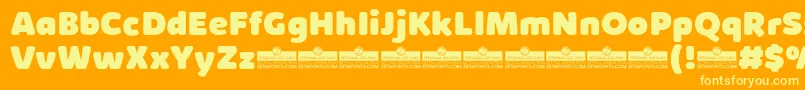 Шрифт KabrioSoftHeavyTrial – жёлтые шрифты на оранжевом фоне