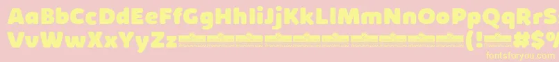KabrioSoftHeavyTrial-fontti – keltaiset fontit vaaleanpunaisella taustalla