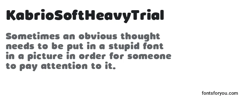 Review of the KabrioSoftHeavyTrial Font