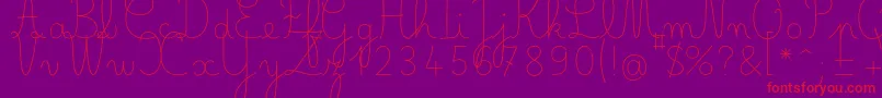 Belleallurecefin Font – Red Fonts on Purple Background