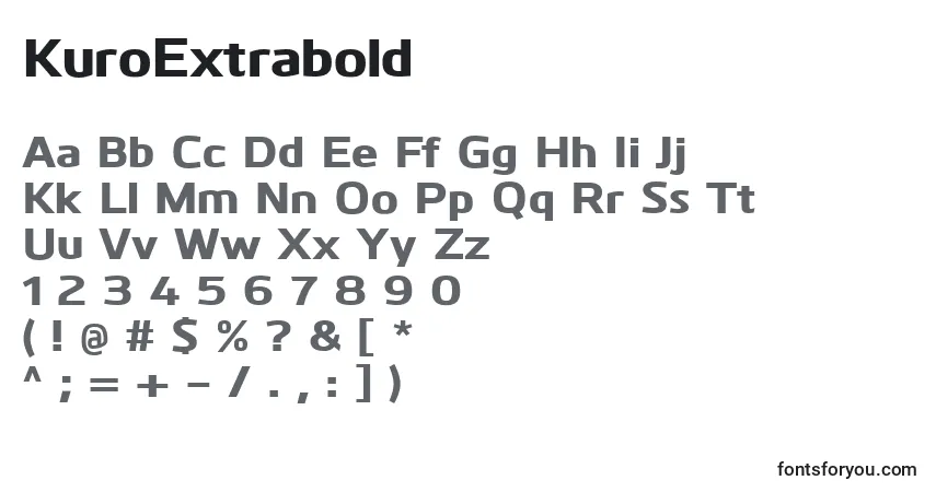 Schriftart KuroExtrabold – Alphabet, Zahlen, spezielle Symbole