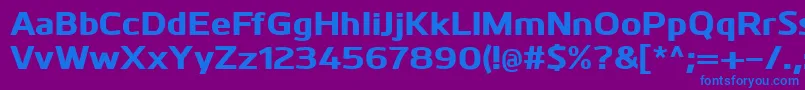 フォントKuroExtrabold – 紫色の背景に青い文字