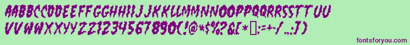 FlaminPoo Font – Purple Fonts on Green Background