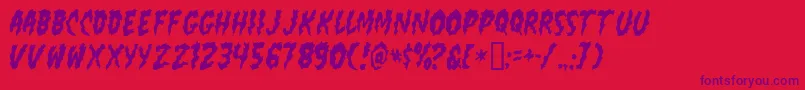 FlaminPoo-Schriftart – Violette Schriften auf rotem Hintergrund